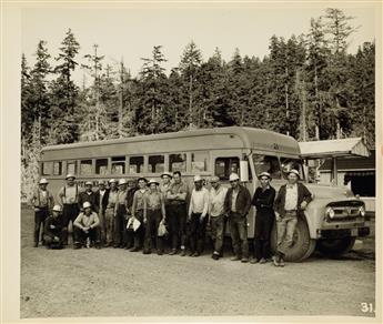 (BOOTH-KELLY LUMBER CO.) Album with 117 photographs illustrating the process, start-to-finish, of logging and lumber production by the